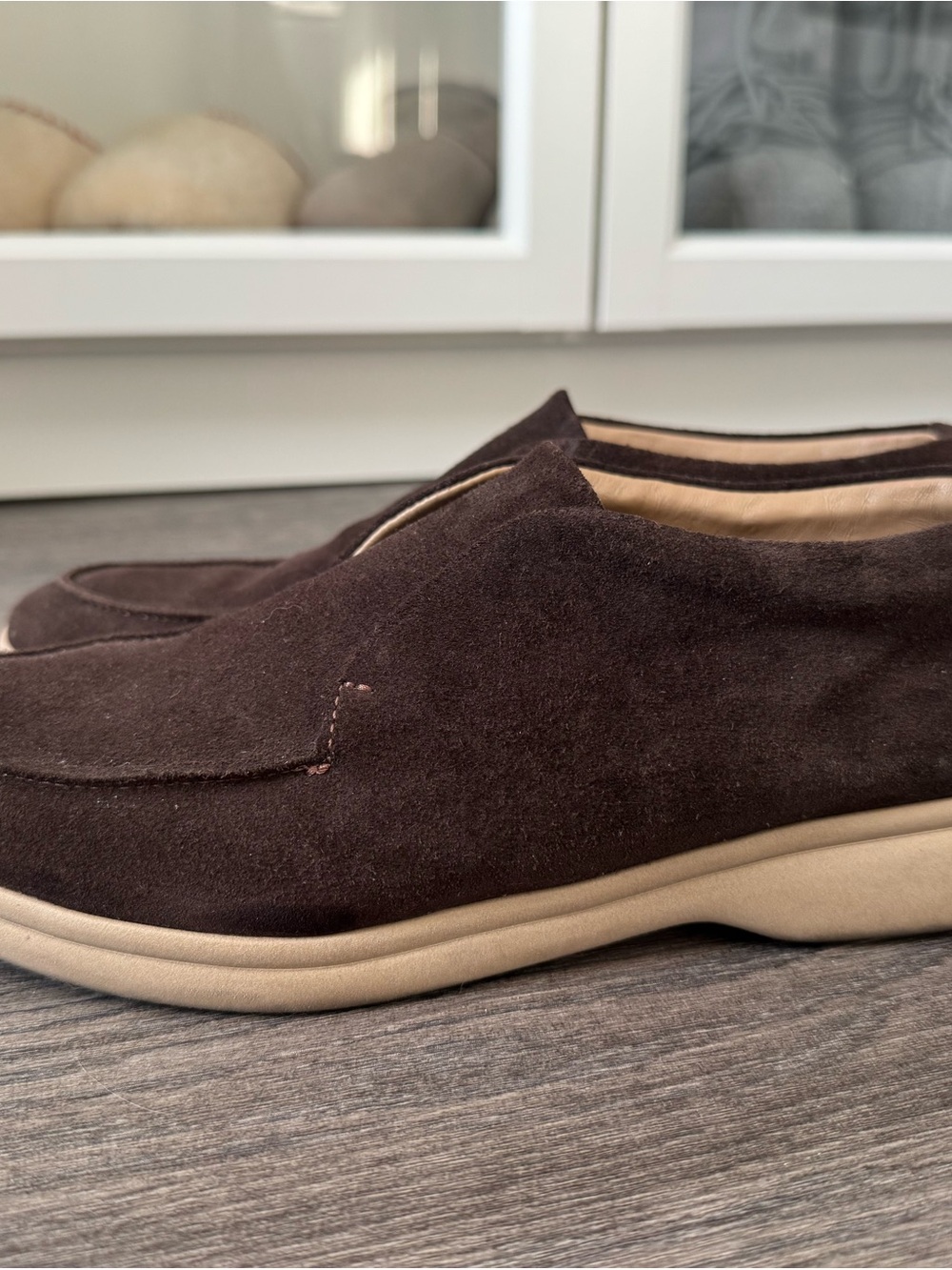 Women's Brown Suede Slip-On Loafers
